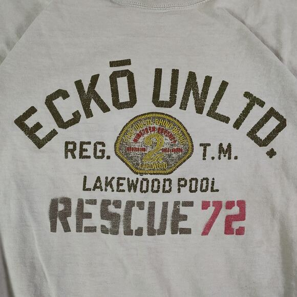 VTG Y2K Ecko Unltd Lakewood Pool streetwear grunge thrashed tshirt mens XXL - Picture 3 of 12
